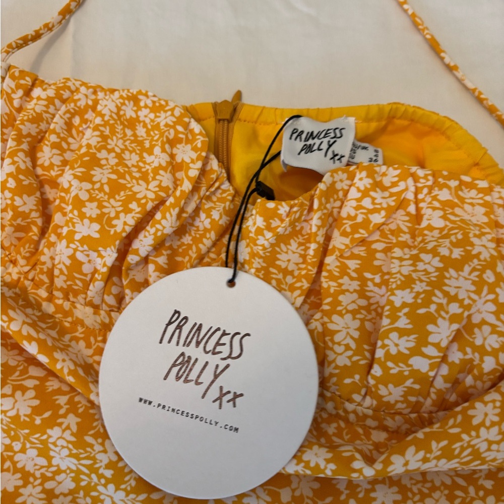 Princess Polly Acer Mini Dress Yellow Floral - Picture 4 of 4